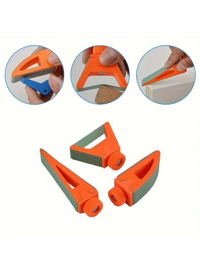 Orange 3 In 1 Hobby Sanding Tool Set With Sandpaper Holder For Curved Surfaces - Image 1
