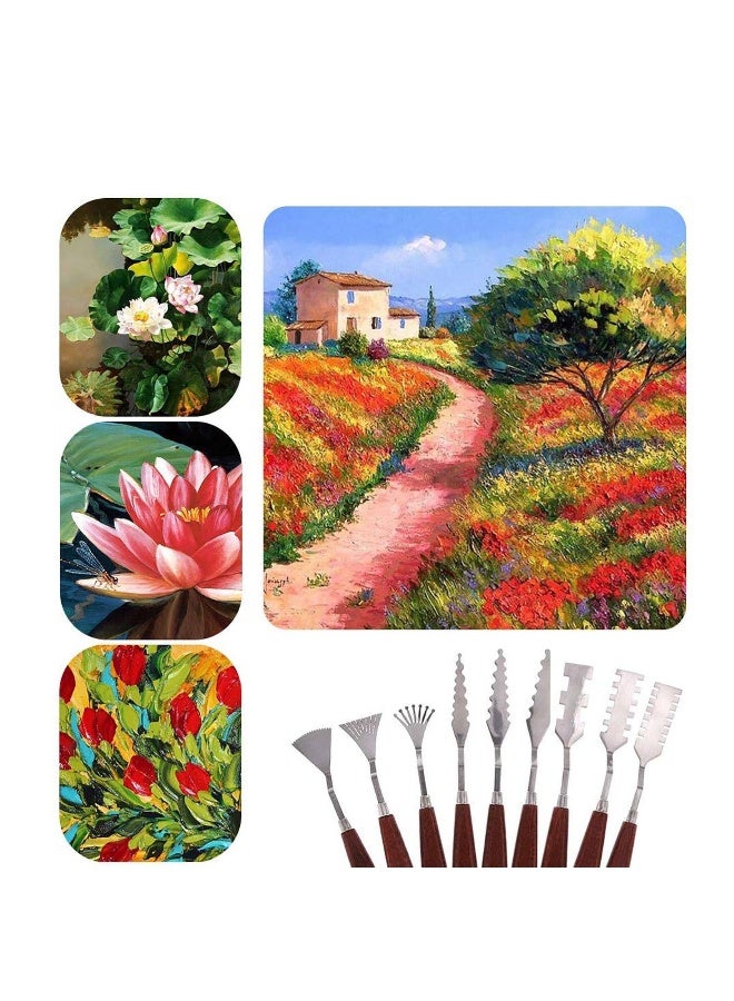 Stainless Steel Palette Scraper Set, Knife Painting, Scraper Set, Palette Knife Painting Tools, Oil Painting Mixing Scraper, for Art and Paint Color Mixing Acrylic Mixing Supplies  - Image 3