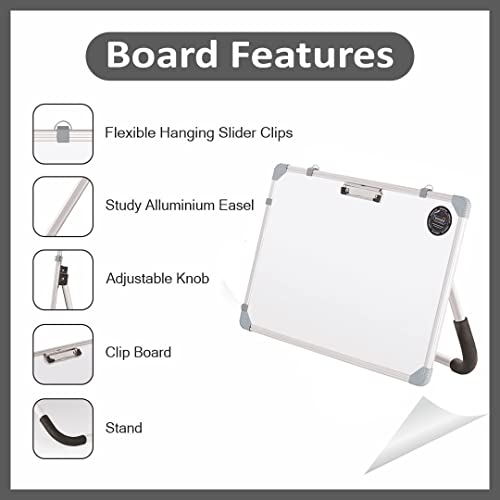 Eduway Non-Magnetic Dry Erase 1.5x2 Feet White Board with Stand | Standing Whiteboard | Table Top with Paper Clip for Study, Memo, to Do List, with 1 Marker Pen, 1 Duster, 18x24 Inches. - Image 5