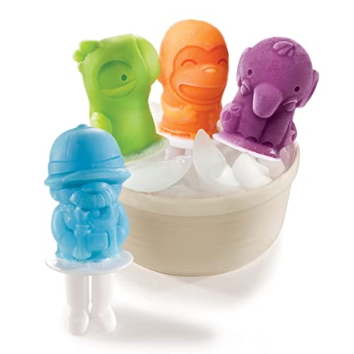 Zoku Safari Pop Molds, 4 Different Easy-release Silicone Popsicle Molds in One Tray, Fun Jungle-inspired Designs, BPA-free - Image 4