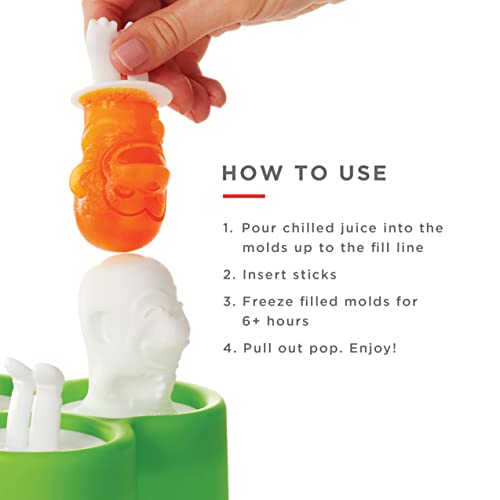 Zoku Safari Pop Molds, 4 Different Easy-release Silicone Popsicle Molds in One Tray, Fun Jungle-inspired Designs, BPA-free - Image 2