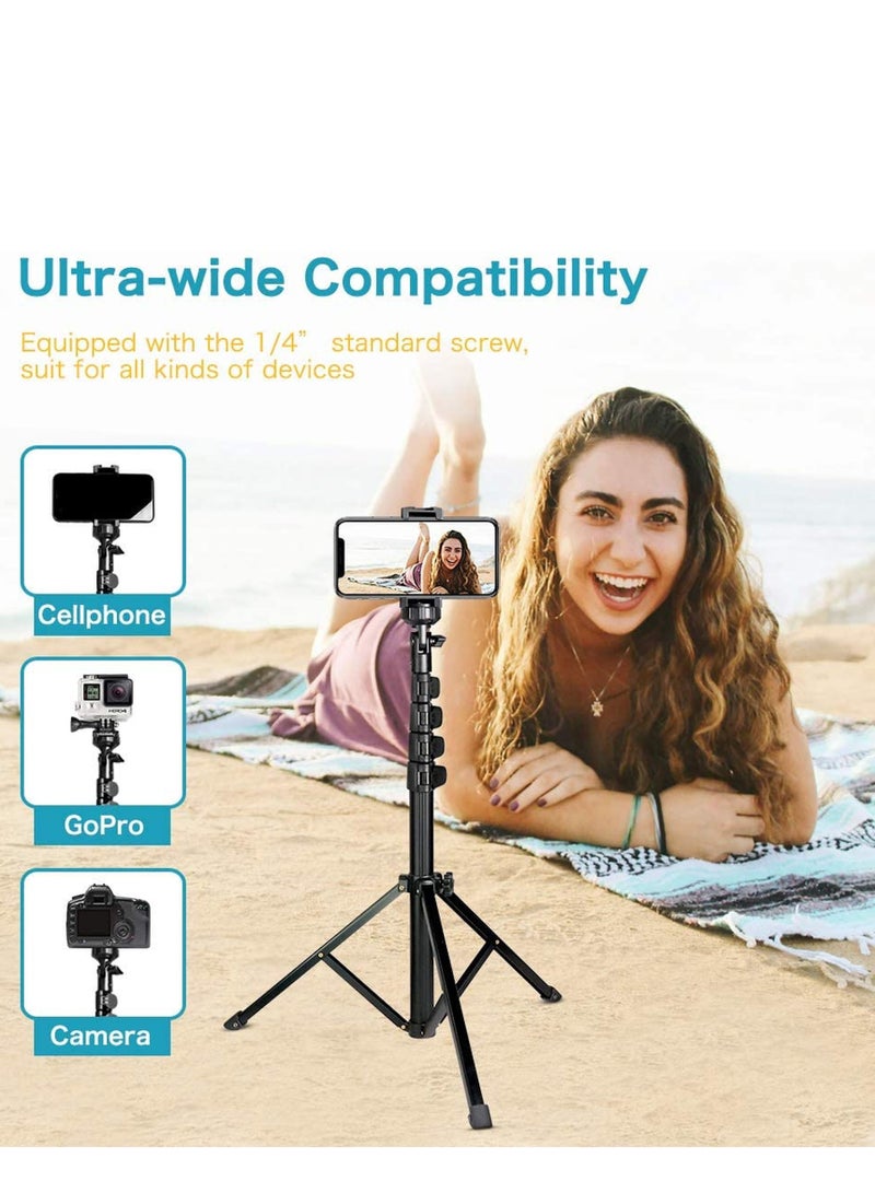Rabos Camera & Mobile Phone Tripod Stand with Bluetooth Remote Control and Universal Tripod Head Mount, Perfect for Selfies/Video Recording/Vlogging/Live Streaming - Image 2