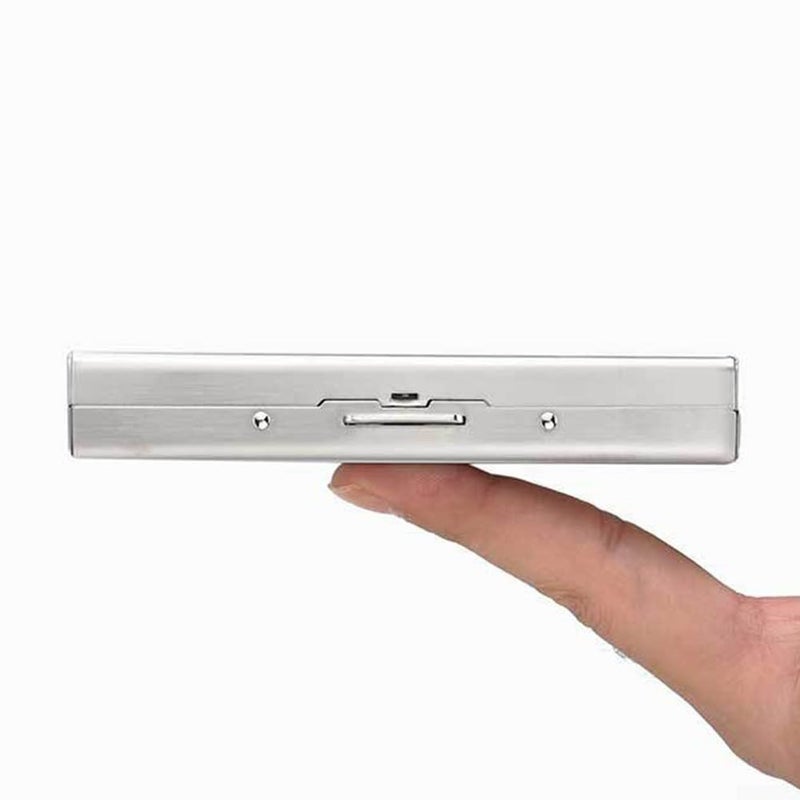 Silver Stainless Steel Credit Card Holder 6 Slot Accordion Design Slim Portable Card Box - Image 4
