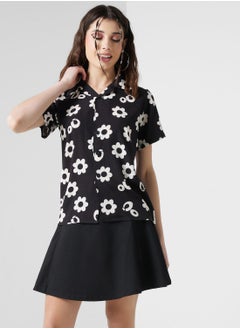 Urban Minx Printed Button Down Shirt