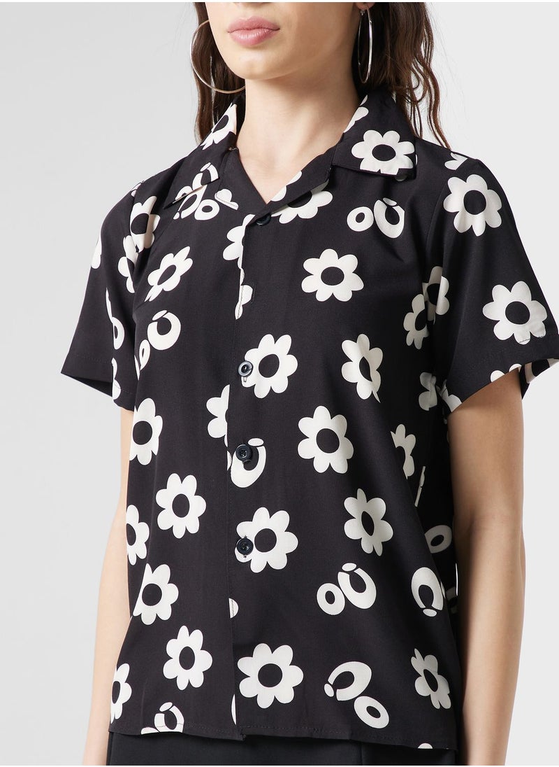 Ginger - Urban Minx Printed Button Down Shirt - Image 1