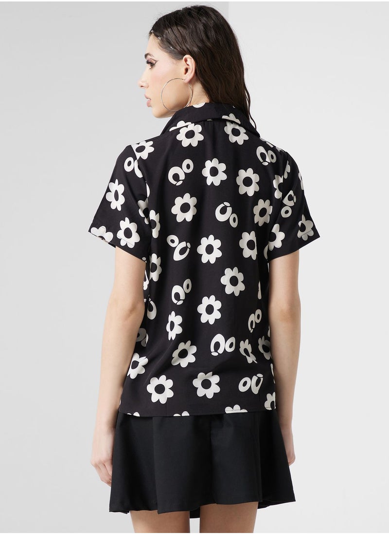 Ginger - Urban Minx Printed Button Down Shirt - Image 1