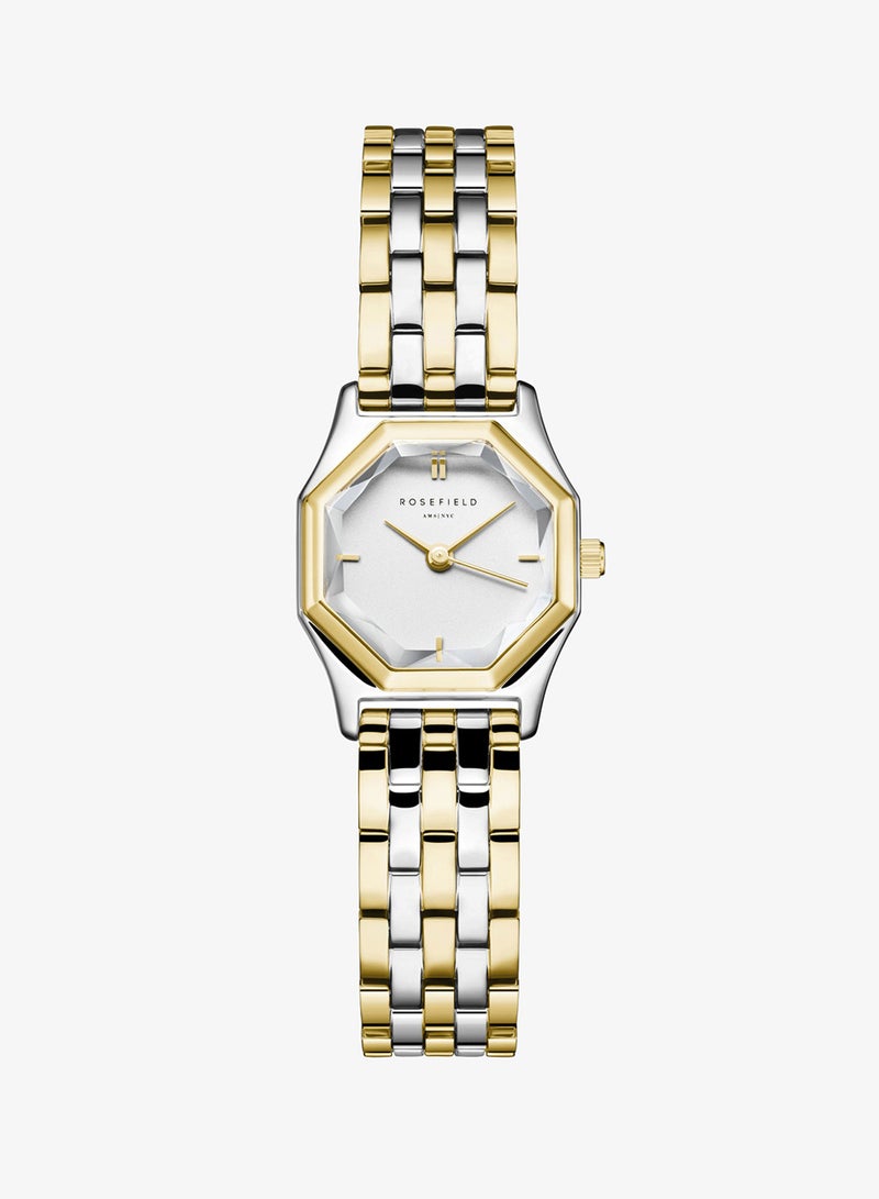 Rosefield Gemme White, Two Tone Steel Gold Women Watch - GWSSS-G03 - Image 1