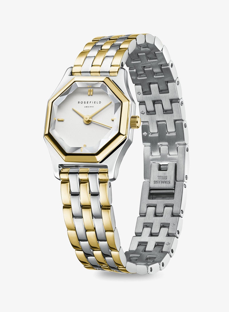 Rosefield Gemme White, Two Tone Steel Gold Women Watch - GWSSS-G03 - Image 3
