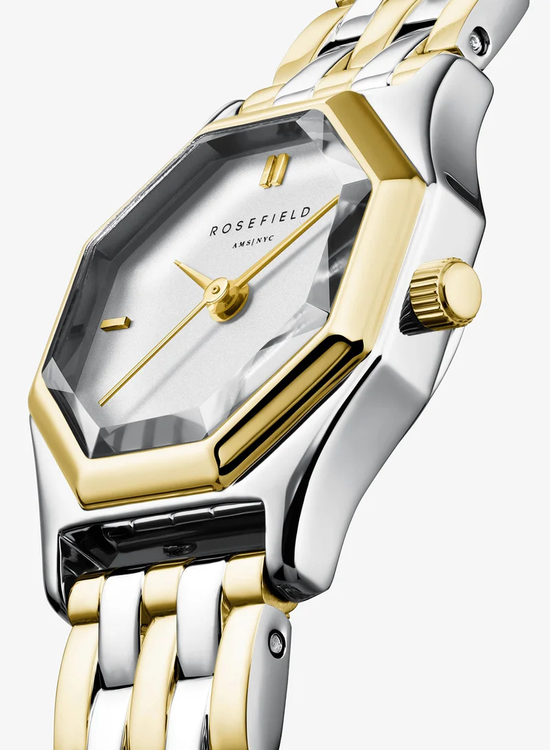 Rosefield Rosefield Gemme White, Two Tone Steel Gold Women Watch - GWSSS-G03