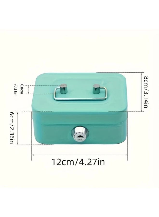 Black Heavy Duty Metal Locking Storage Box Secure Money Cash Coin Safe - Image 3