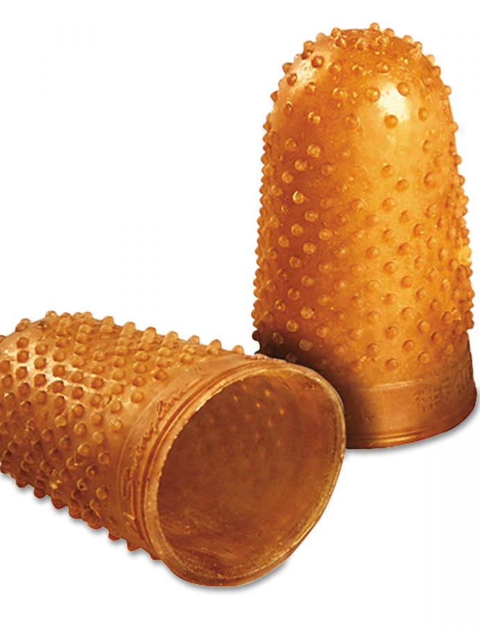 Swingline أطراف أصابع مطاطية من سوينغلاين، قفازات أصابع، كبيرة جداً - الحجم 14، عنبر، واقي أصابع للاستخدام مع دبابيس سوينغلاين ودبابيس سوينغلاين، ملحقات مكتب المنزل، عبوة 12 (54014) - Image 3