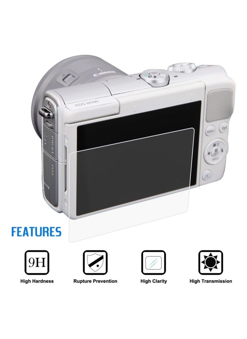Generic 2-piece screen protector compatible with Canon EOS M50 M100 M6/ M6 Mark II 200D camera Ultra-thin anti-fingerprint anti-scratch 9H hardness 2.5D round edge tempered glass protective film  - Image 2