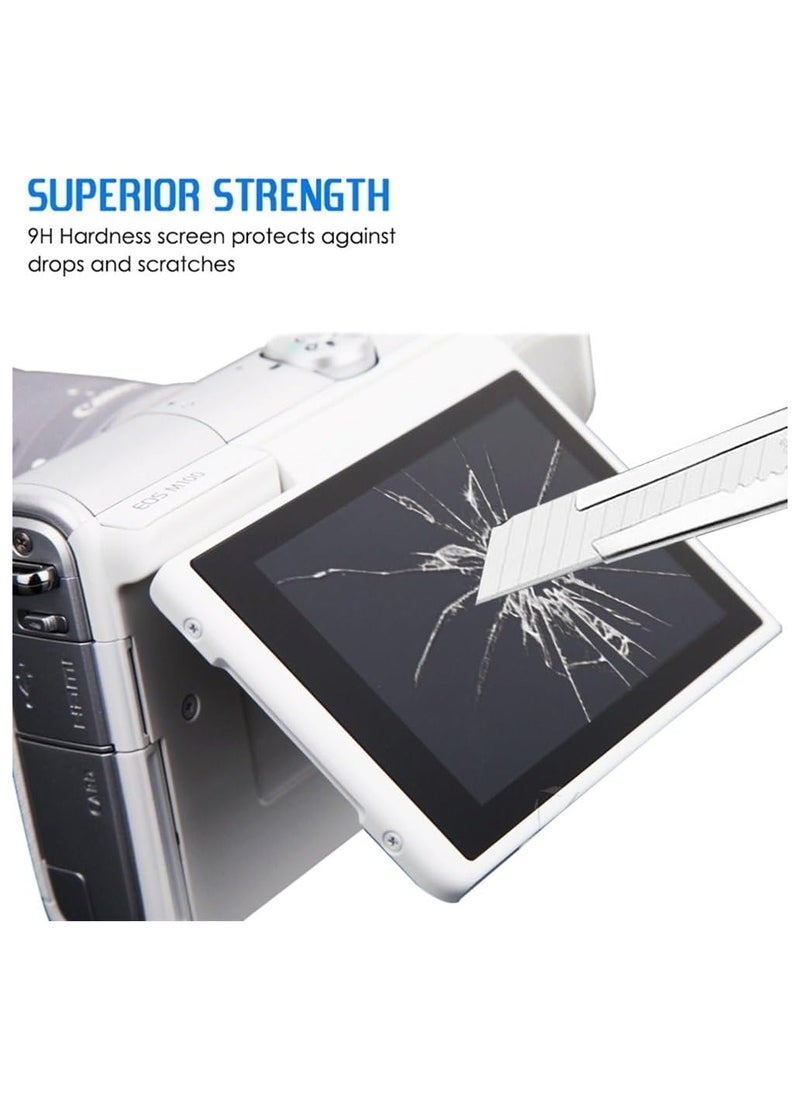 Generic 2-piece screen protector compatible with Canon EOS M50 M100 M6/ M6 Mark II 200D camera Ultra-thin anti-fingerprint anti-scratch 9H hardness 2.5D round edge tempered glass protective film  - Image 4