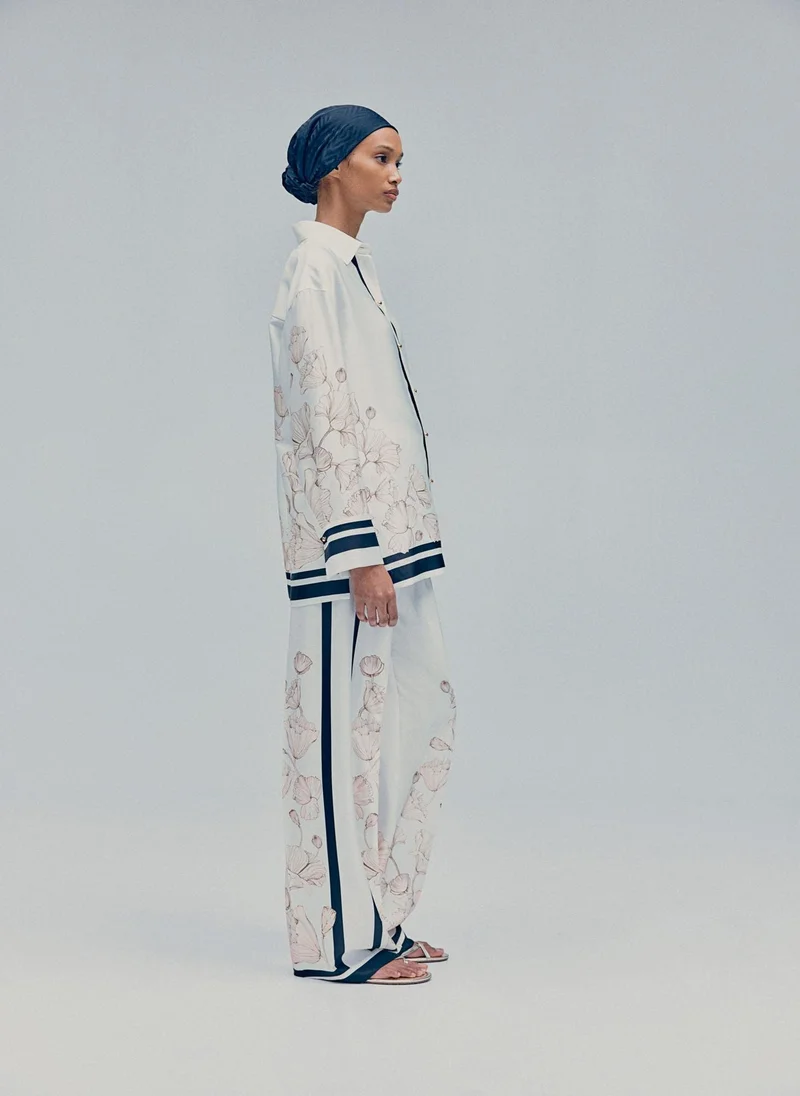 اتش اند ام Printed Twill Trousers