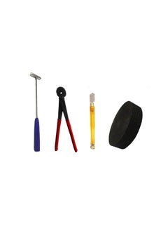 EXCEL IMPEX Excel Impex Glass Tool Kit Set of Premium Glass Cutter Glass Breaking Plier 3 mm Small Steel Hammer and Glass Grinding Stone  - Image 1