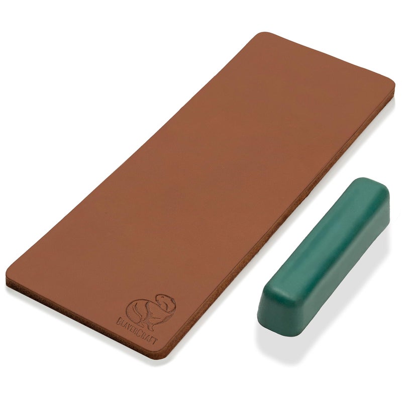 BeaverCraft BeaverCraft Stropping Leather Strop for Knife Sharpening Strop LS2P1 - Knife Stropping Kit 3 x 8 IN - Knives Sharpener with Honing Strop Polishing Compound Set - Double Sided  - Image 1