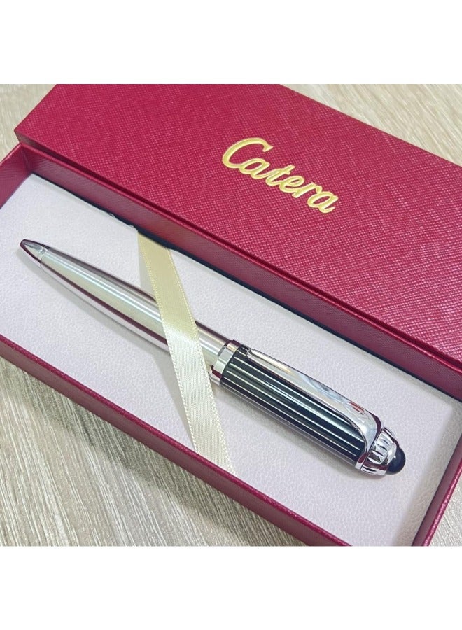 كاتيرا قلم بجودة و اناقة عالية بتصميم مريح وسلس باللونين الفضي و الاسود. - Image 1