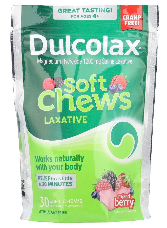 DULCOLAX Soft Chews Laxative For Ages 4+ Mixed Berry 30 Soft Chews