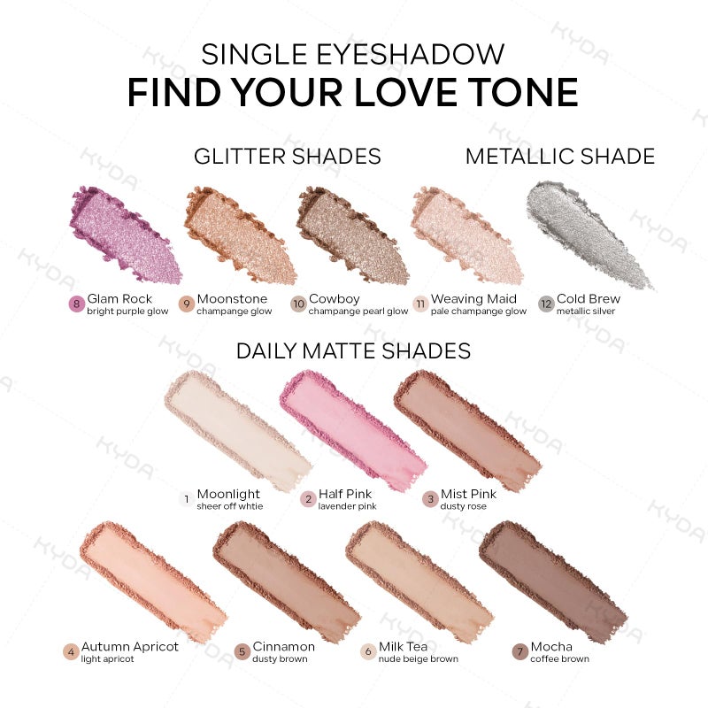 KYDA Single Matte Eyeshadow, Neutral Brown Eyeshadow, Ultra-fine Smooth Powderwith Lightweight Blendable Formula, Daily Matte Eyes Makeup, Cinnamon Tea - Image 3