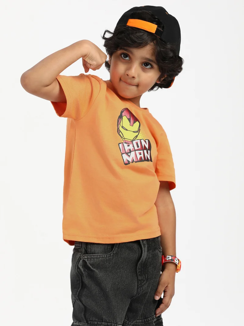 Nautinati Nautinati Boys’ Iron Man Print T-shirt|Cotton| Age 2 - 10 Years