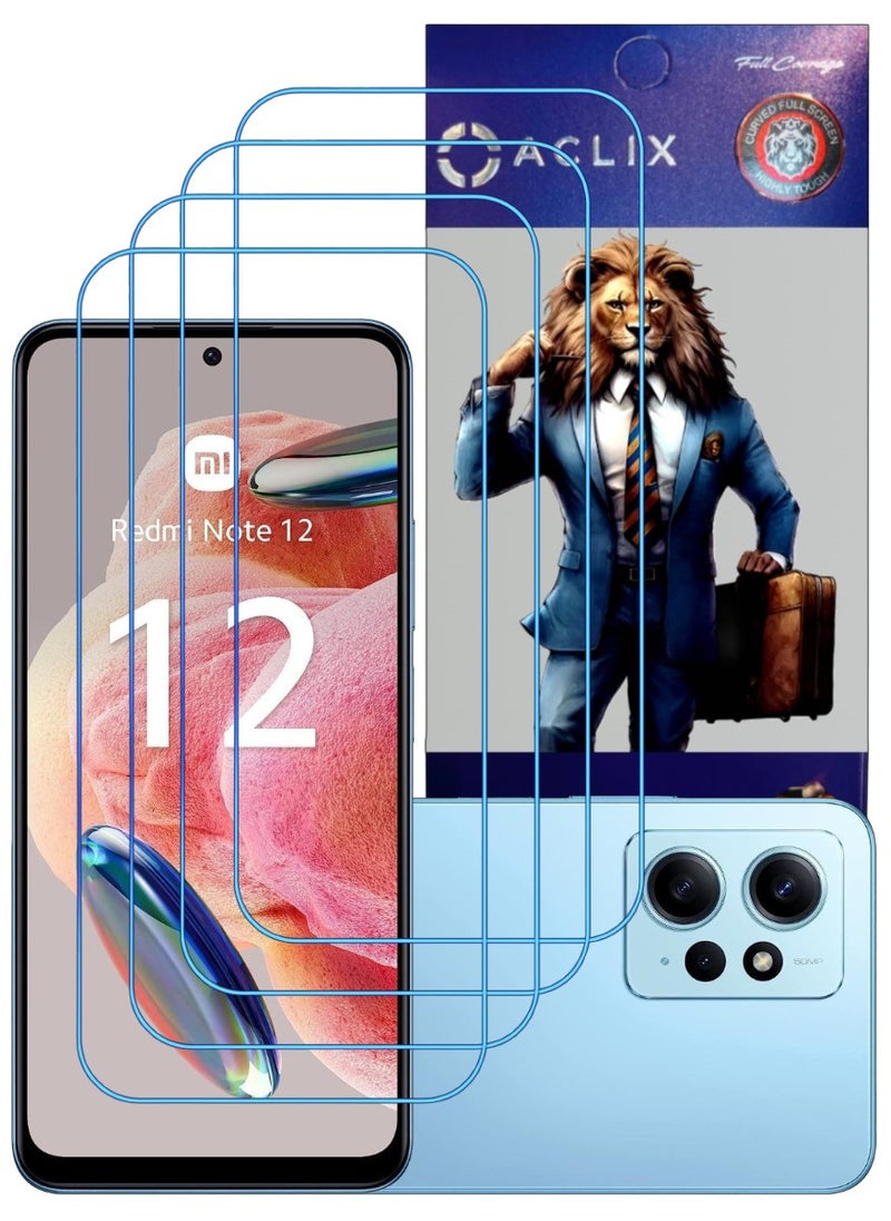 ACLIX 4 Pieces Antistatic ESD Dustproof Premium Quality High Definition Clear Tempered Glass Screen Protector Designed For Xiaomi Redmi Note 12 - Image 1