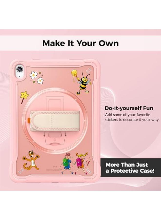 Procases Compatible For Ipad 10.9 Inch 2022 10Th Gen Case Heavy Duty Shockproof Rugged Case 360 Degree Rotatable Kickstand Protective Cover Case –Pink - Image 2