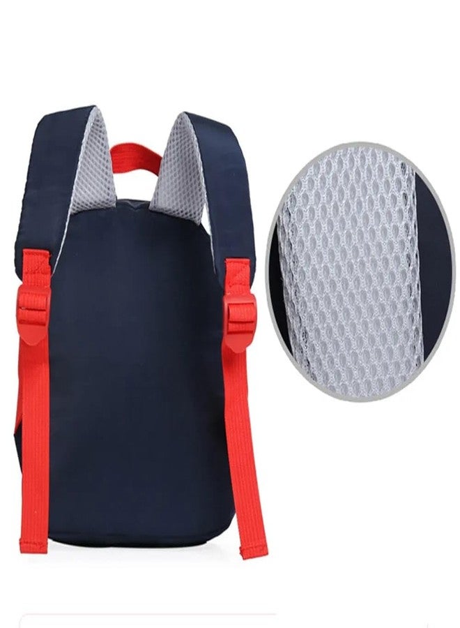 AGC Backpack With Cartoon Space Bear Stuffed Soft Toy (Detachable) Baby Kids for Girls & Boys Gift Backpacks for 3-5 Years Old Child (Small) (Pack Of 1) (Blue,Red) - Image 4