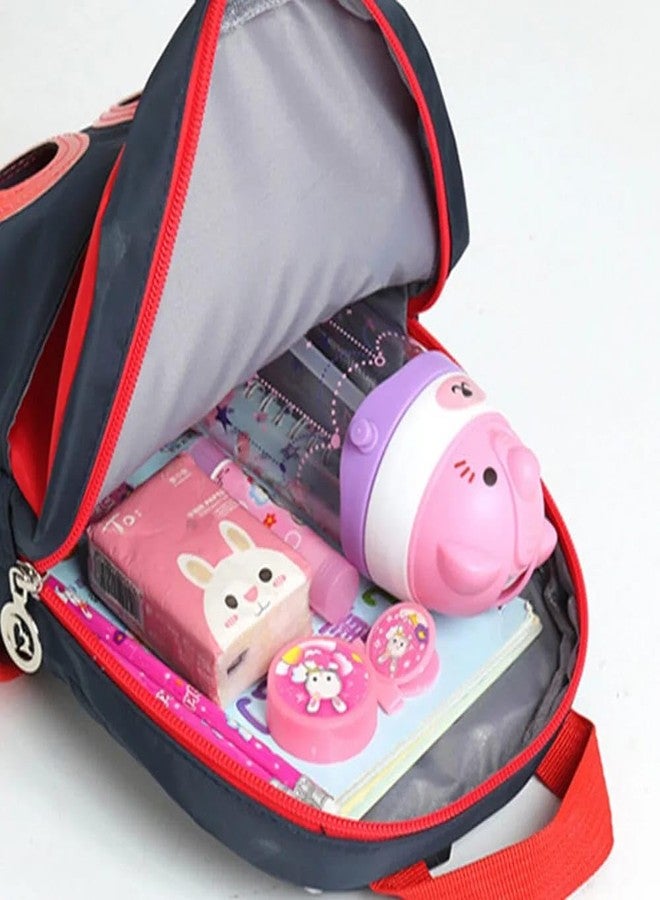 AGC Backpack With Cartoon Space Bear Stuffed Soft Toy (Detachable) Baby Kids for Girls & Boys Gift Backpacks for 3-5 Years Old Child (Small) (Pack Of 1) (Blue,Red) - Image 3