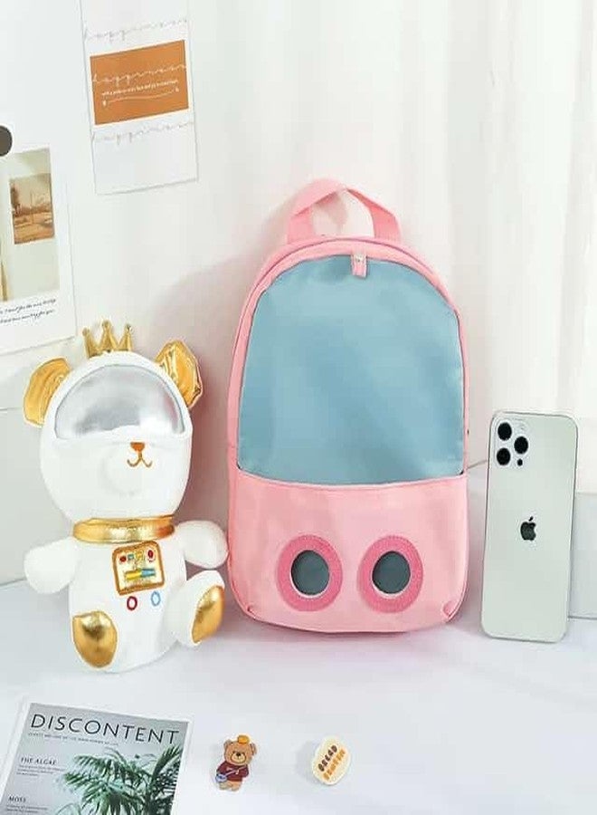 AGC Backpack With Cartoon Space Bear Stuffed Soft Toy (Detachable) Baby Kids for Girls & Boys Gift Backpacks for 3-5 Years Old Child (Small) (Pack Of 1) (Blue,Red) - Image 2