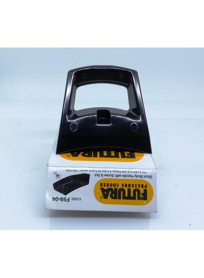 Hawkins Plastic Futura Short Body Handle With Screw And Nut For All Futura Pressure Cookers From 4 Litre To 9 Litre (SBHF),Black, Standard, 4 Liter - Image 3