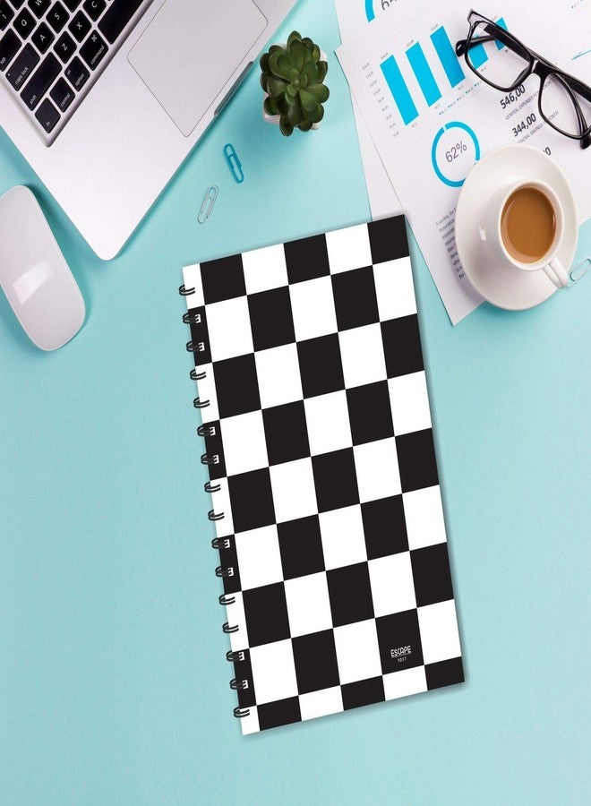 ESCAPER مفكرة إسكيبر سوداء بنمط مربعات كبيرة (مقاس A5 - مسطرة) بتصميم حلزوني أنيق، مفكرة يوميات، مفكرة للأولاد، مفكرة للبنات، مفكرة للأطفال، مفكرة للمكتب، مفكرة كهدية - Image 5