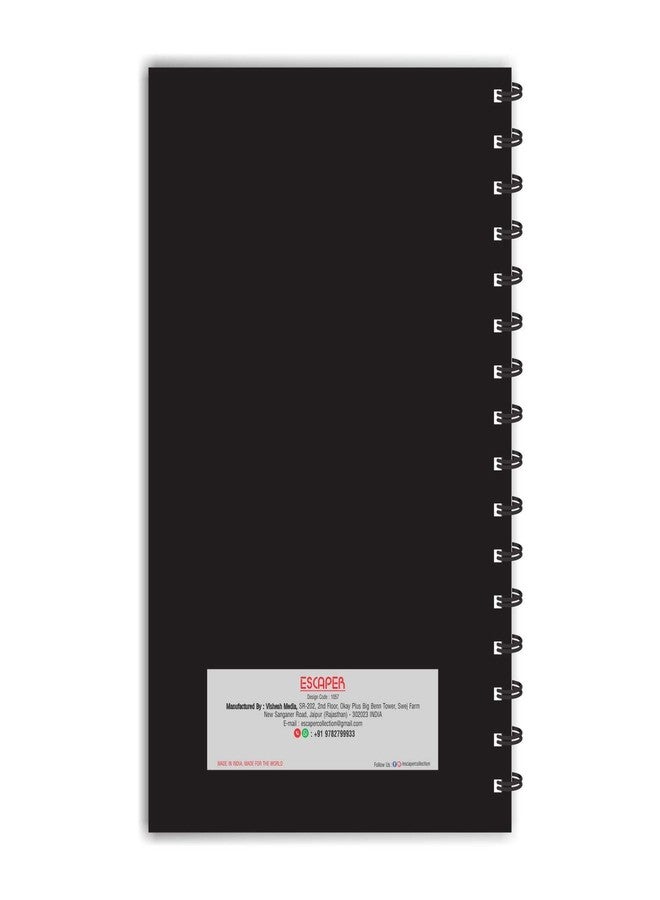 ESCAPER مفكرة إسكيبر سوداء بنمط مربعات كبيرة (مقاس A5 - مسطرة) بتصميم حلزوني أنيق، مفكرة يوميات، مفكرة للأولاد، مفكرة للبنات، مفكرة للأطفال، مفكرة للمكتب، مفكرة كهدية - Image 2