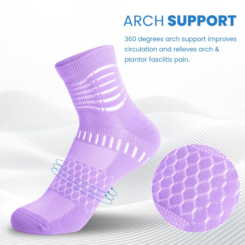 IRAMY Compression Socks for Women Men Coolmax Moisture Wicking Socks with Ankle Support Plantar Fasciitis Relief 5 Pairs - Image 2