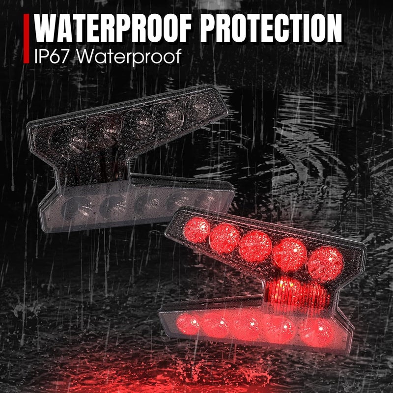 A & UTV PRO KRX 1000 LED Tail Light Kit for Kawasaki KRX4 / KRX 1000 (2020-2025) - Smoked, 2PCS - Image 2