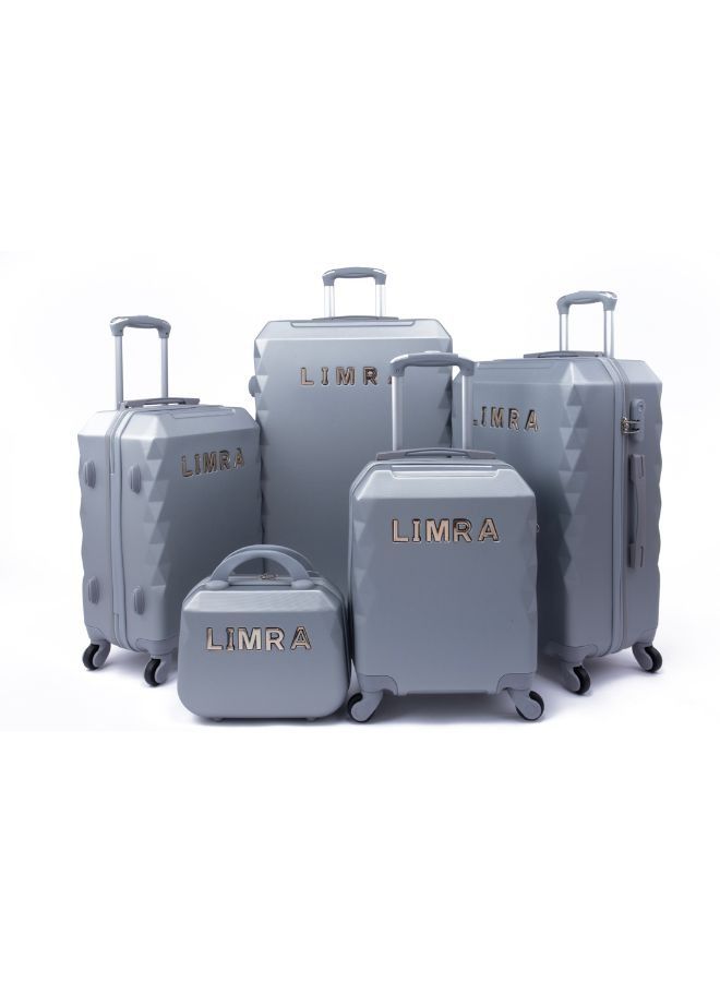 ليمرا طقم شنط سفر مكون من 5 حقائب أمتعة فضي - Image 1