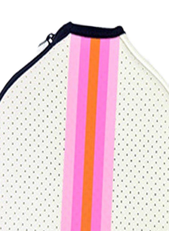 rockible Pickleball Paddle Cover Racket Case Gift Waterproof Protect Your Paddle Neoprene Sleeve Zipper Closure for Playing Women Men, White Pink - Image 5