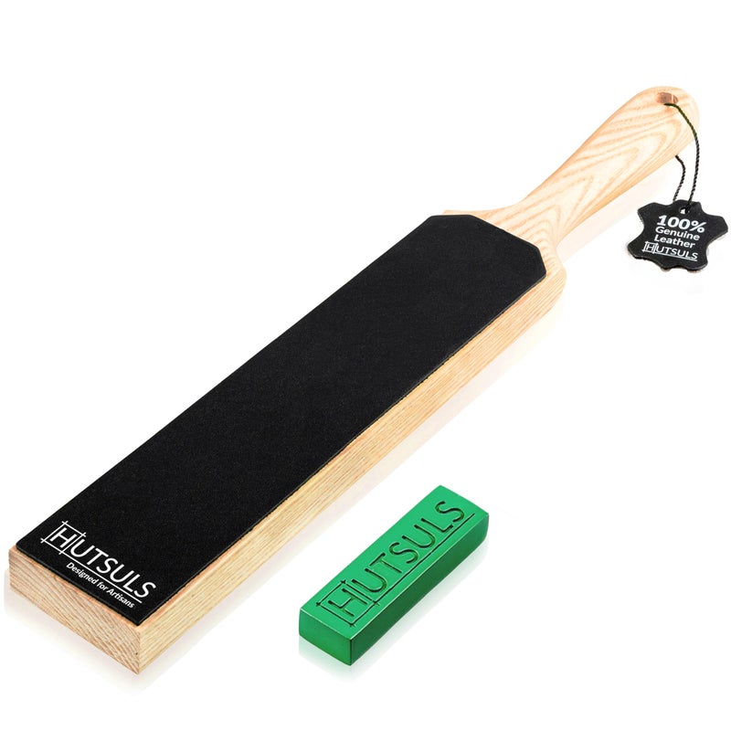 Hutsuls Double Sided Leather Strop Paddle Kit  Get RazorSharp Edges Ergonomic Handle Quality Honing Leather and StepbyStep Guide