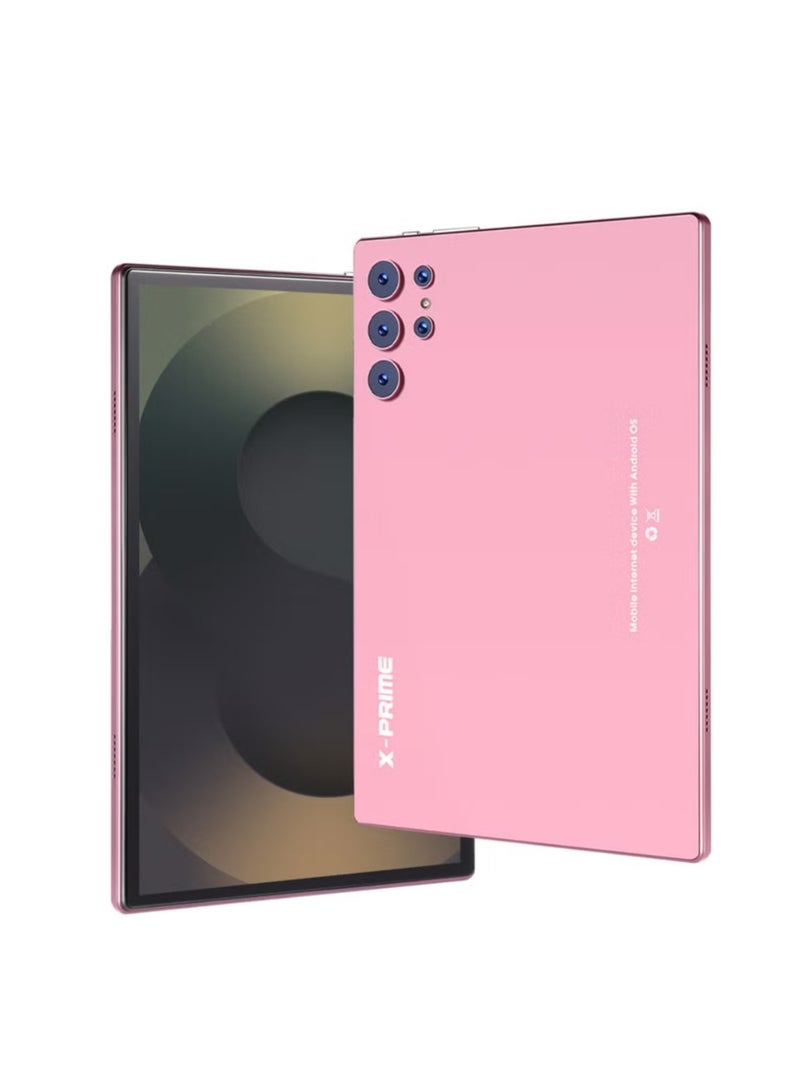 اكس برايم تابلت ذكي بشاشة عالية الدقة مقاس 10.1 بوصة، يعمل بنظام أندرويد 15، وذاكرة وصول عشوائي (RAM) سعة 16 جيجابايت، وذاكرة قراءة فقط (ROM) سعة 1 تيرابايت، وشريحتي اتصال، وشبكة واي فاي 5G، طراز S25 Ultra+ Tab، مع قلم لوحة مفاتيح وغطاء من السيليكون - وردي - Image 1