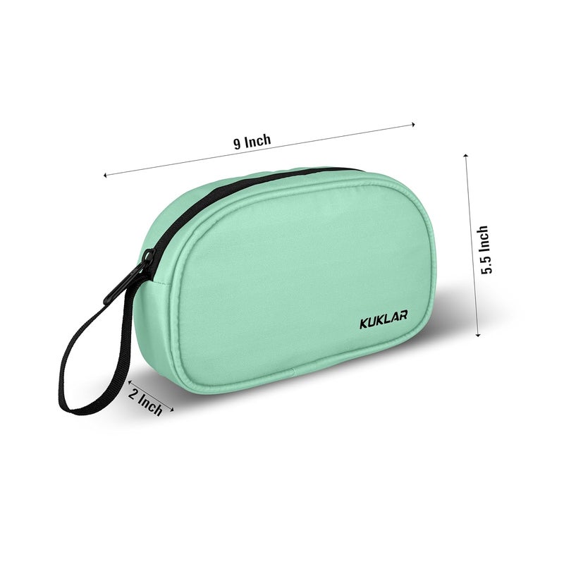 KUKLAR Premium Travel Pouch Multipurpose Carry Bag for Toiletries Cables Stationery Pencil Pouch and Daily Essentials Lightweight with Zipper for Travel School (Pista) - Image 5