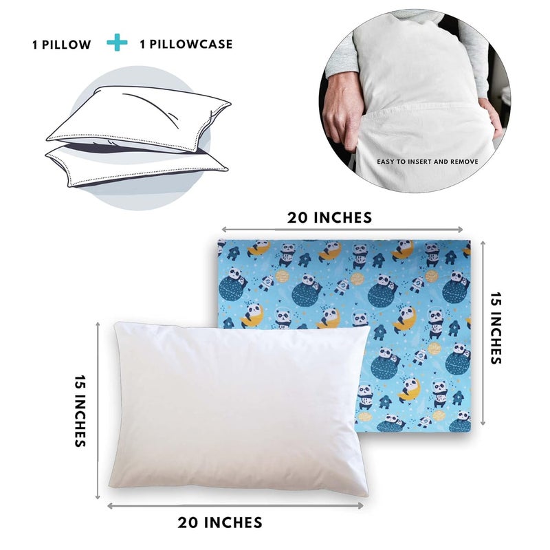 KRADYL KROFT Toddler Pillow with 100 Cotton Removable Cover 20 X 15 Inches Children Pillows Baby Pillows Pandastic - Image 5