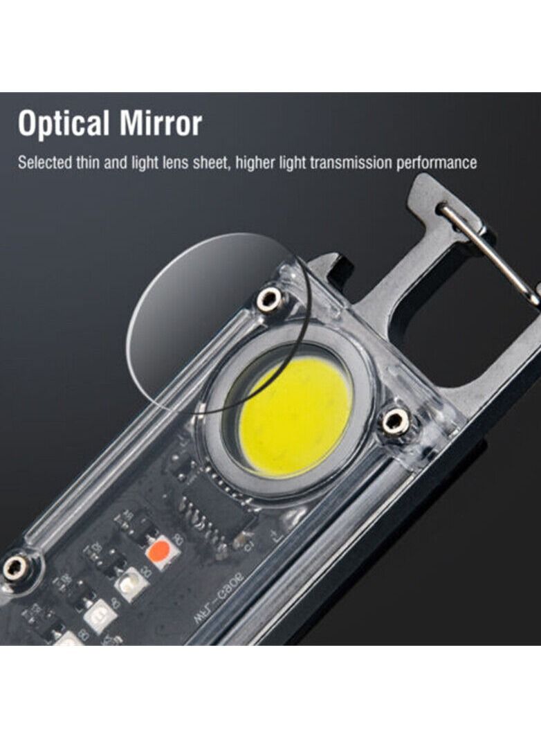 Mini LED Flashlight Keychain Pocket Magnetic Bright Torch Rechargeable 8 Modes Multicolor - Image 5