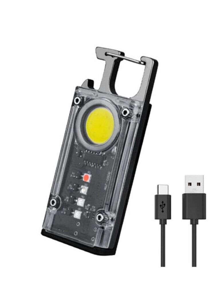 Mini LED Flashlight Keychain Pocket Magnetic Bright Torch Rechargeable 8 Modes Multicolor - Image 1