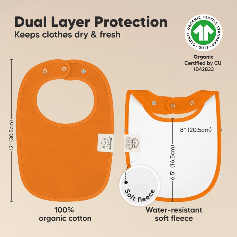 KeaBabies 8-Pack Organic Baby Bibs for Boys, Girls - Soft Cotton Drooling and Teething Bibs for Baby Girl & Boy, Extra Absorbent, Easy to Clean & Put On for Toddler, Newborn, Infant 0-24 Months (Sahara) - Image 3