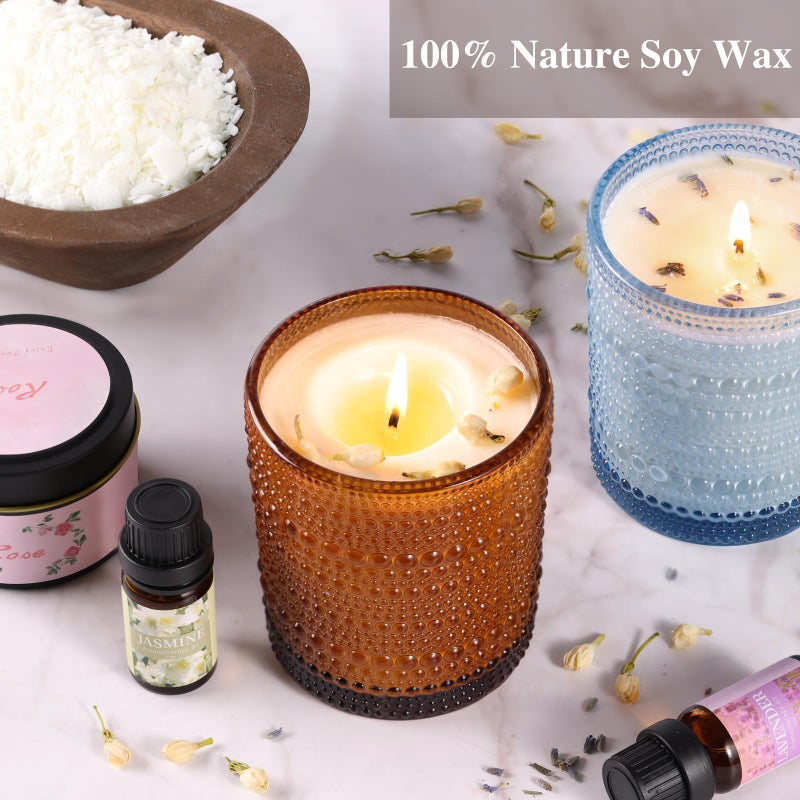 DARJEN Candle Making Kits for Adults- Candle Making Supplies with 4 Candle Jars(Amber, Purple, Blue, Green), Candle Tins, Soy Wax, Scents, Dried Flower & More, DIY Starter Candle Making Kit Home Decor - Image 5