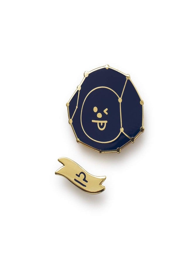 BT21 Universtar Collection CHIMMY Character Constellation Enamel Lapel Pins Brooch Badge for Backpacks, Black/Gold, 2 pcs - Image 3