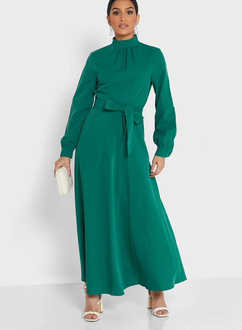 ELLA High Neck Tie Detail Dress