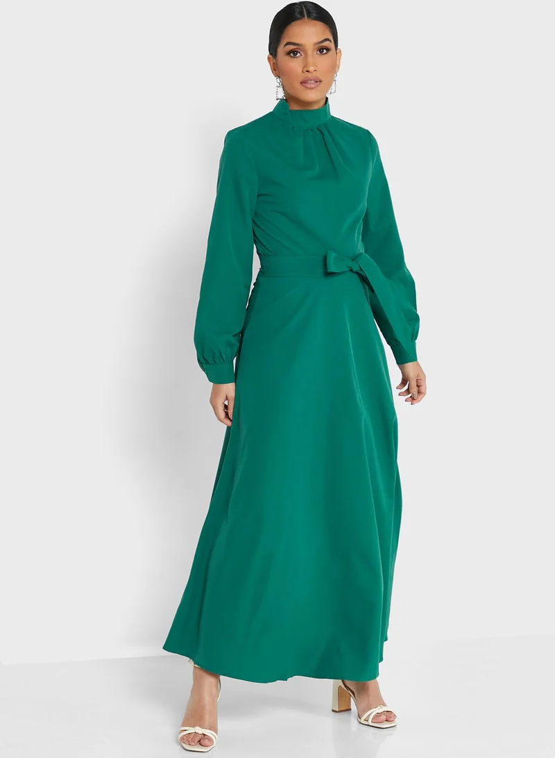 ELLA High Neck Tie Detail Dress