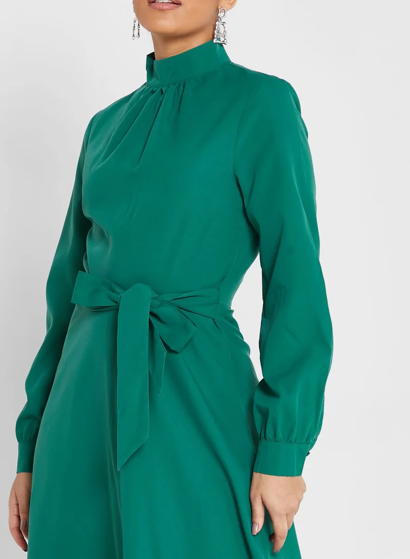 ELLA High Neck Tie Detail Dress