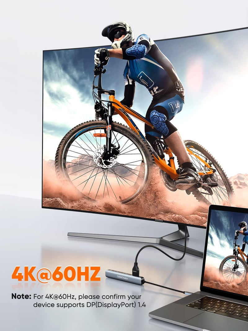 CableCreation 6-in-1 USB-C Hub/Multiport Adapter with 4K 60HZ HDMI, USB C Data Port, 1Gbps Ethernet, 100W Power Delivery, 2 USB 3.0 Port, for MacBook Pro Air M1, iPad Pro Air 2022-2018, XPS - Image 3