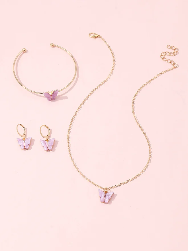 Take Two Take Two Set of 3 - Butterfly Necklace, Bangle and Earrings